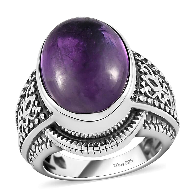 Premium Amethyst Solitaire Ring in Sterling Silver (Size 10.0) 10.35 Grams 10.75 ctw