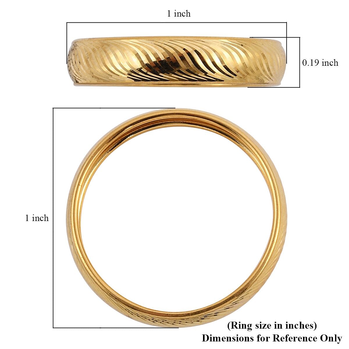 22K Yellow Gold Wave Textured Band Ring (Size 6.0) 2.30 Grams image number 5