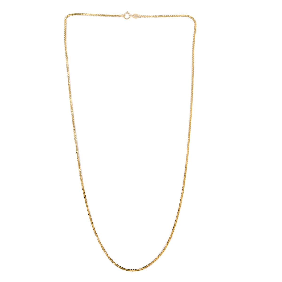 Maestro Gold Collection Italian 14K Yellow and White Gold Two-tone Wheat Necklace 18 Inches 3.05 Grams image number 3