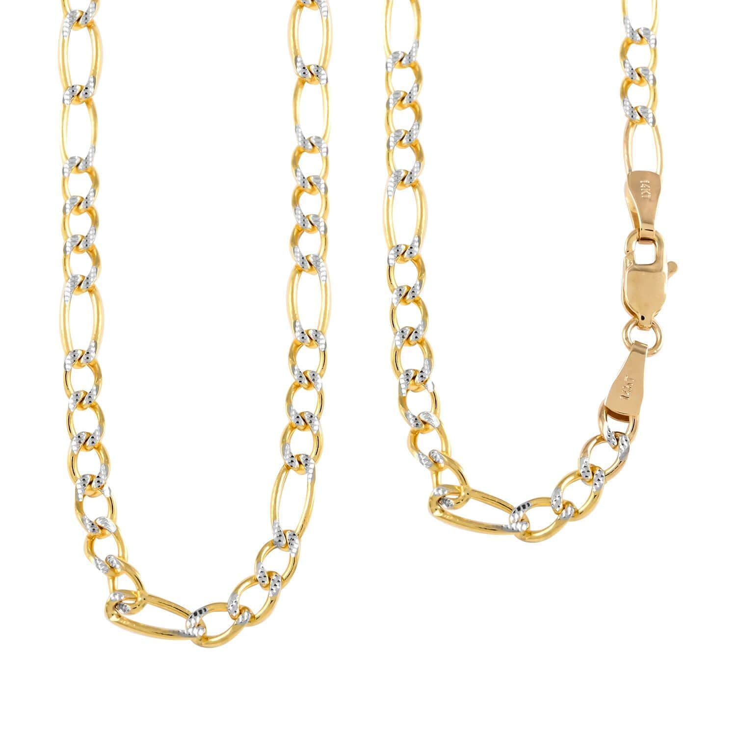 10k white deals gold figaro chain