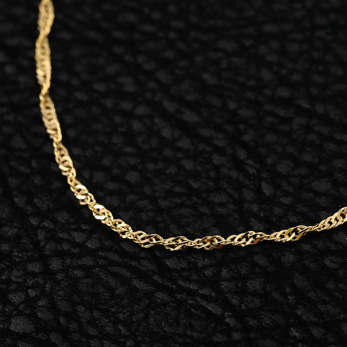 Maestro Gold Collection Italian 14K Yellow Gold Singapore Necklace 18 Inches 2.1 Grams image number 1