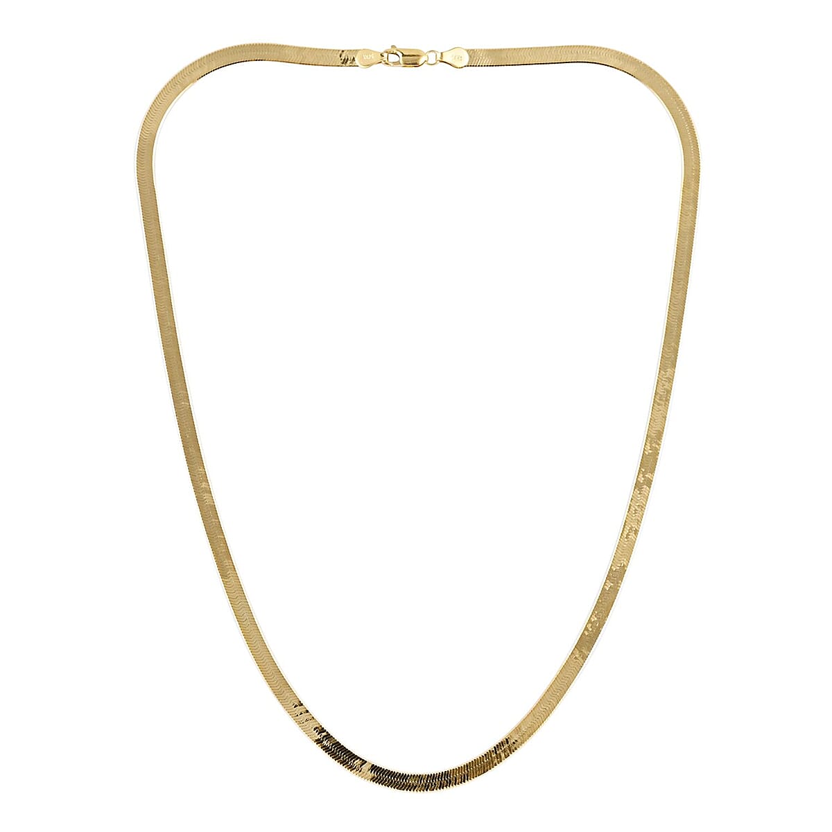 14K Yellow Gold 4.5mm Herringbone Necklace 20 Inches 9.30 Grams image number 2
