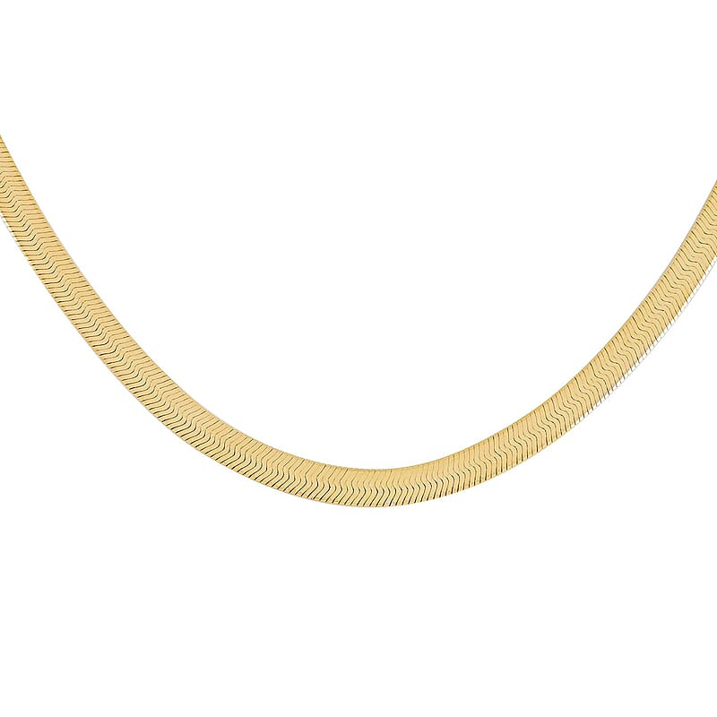 14K Yellow Gold 4.5mm Herringbone Necklace 24 Inches 10.80 Grams
