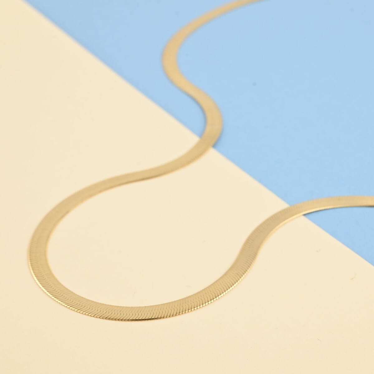 14K Yellow Gold 4.5mm Herringbone Necklace 24 Inches 10.80 Grams image number 1