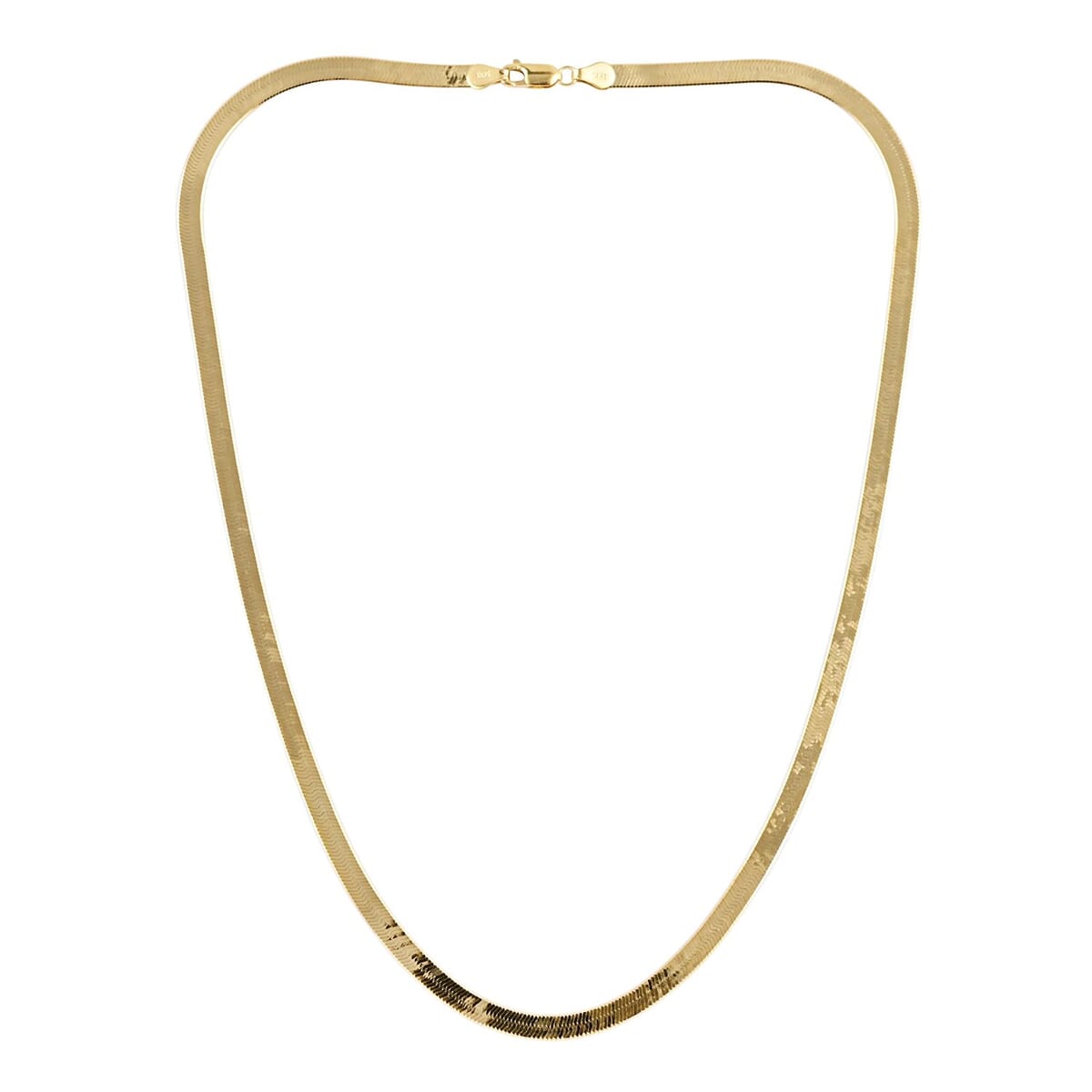 14K Yellow Gold 4.5mm Herringbone Necklace 24 Inches 10.80 Grams image number 2