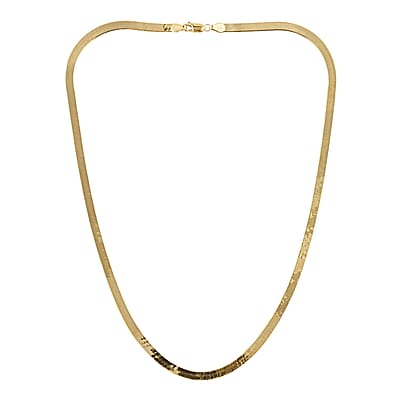 14K Yellow Gold 4.5mm Herringbone Necklace 24 Inches 10.80 Grams