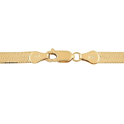 14K Yellow Gold 4.5mm Herringbone Necklace 24 Inches 10.80 Grams