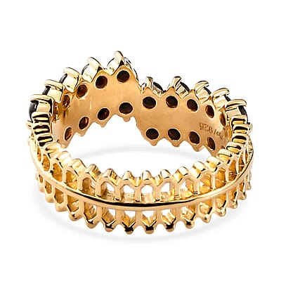 Thai Black Spinel Band Ring in Vermeil Yellow Gold Over Sterling Silver (Size 10.0) 1.65 ctw