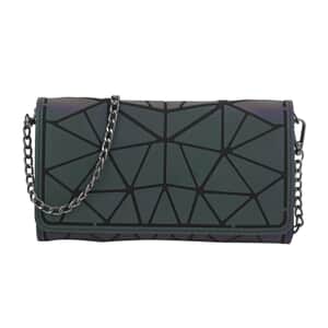 Youzey Multi Color Vegan Leather Triangle Iridescent Holographic Wallet | Vegan Leather Women's Wallet | Ladies Travel Wallet | Compact Wallet Purse