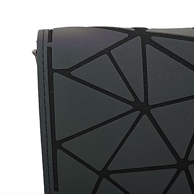 Youzey Multi Color Vegan Leather Triangle Iridescent Holographic Wallet | Vegan Leather Women's Wallet | Ladies Travel Wallet | Compact Wallet Purse