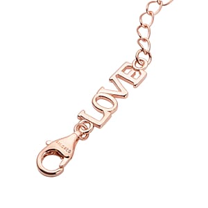 14K Rose Gold Over Sterling Silver 9mm Lobster Lock with LOVE Extender Chain (2 In)