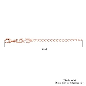 14K Rose Gold Over Sterling Silver 9mm Lobster Lock with LOVE Extender Chain (2 In)