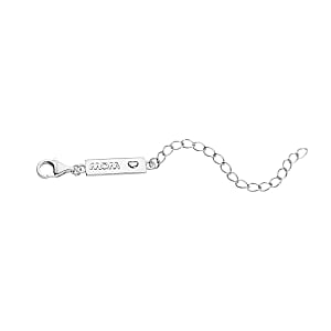 Rhodium Over Sterling Silver 9mm Lobster Lock with MOM Tag Extender Chain (2 In)