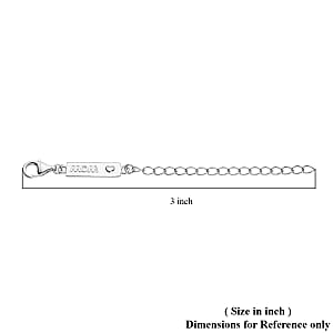 Rhodium Over Sterling Silver 9mm Lobster Lock with MOM Tag Extender Chain (2 In)
