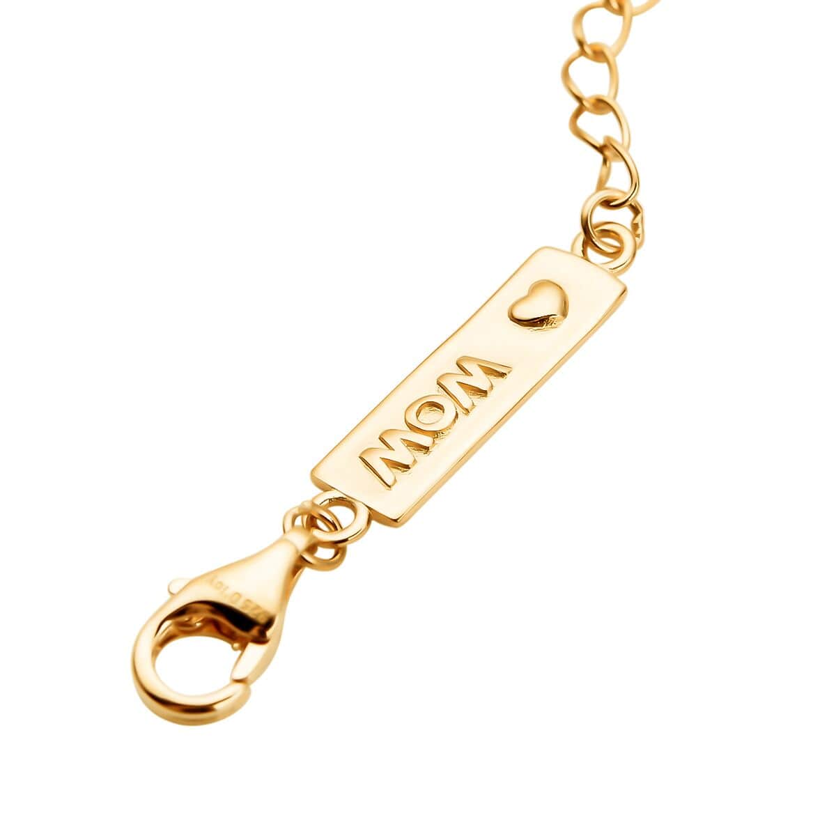 14K Yellow Gold Over Sterling Silver 9mm Lobster Lock with MOM Tag Extender Chain (2 In) image number 1