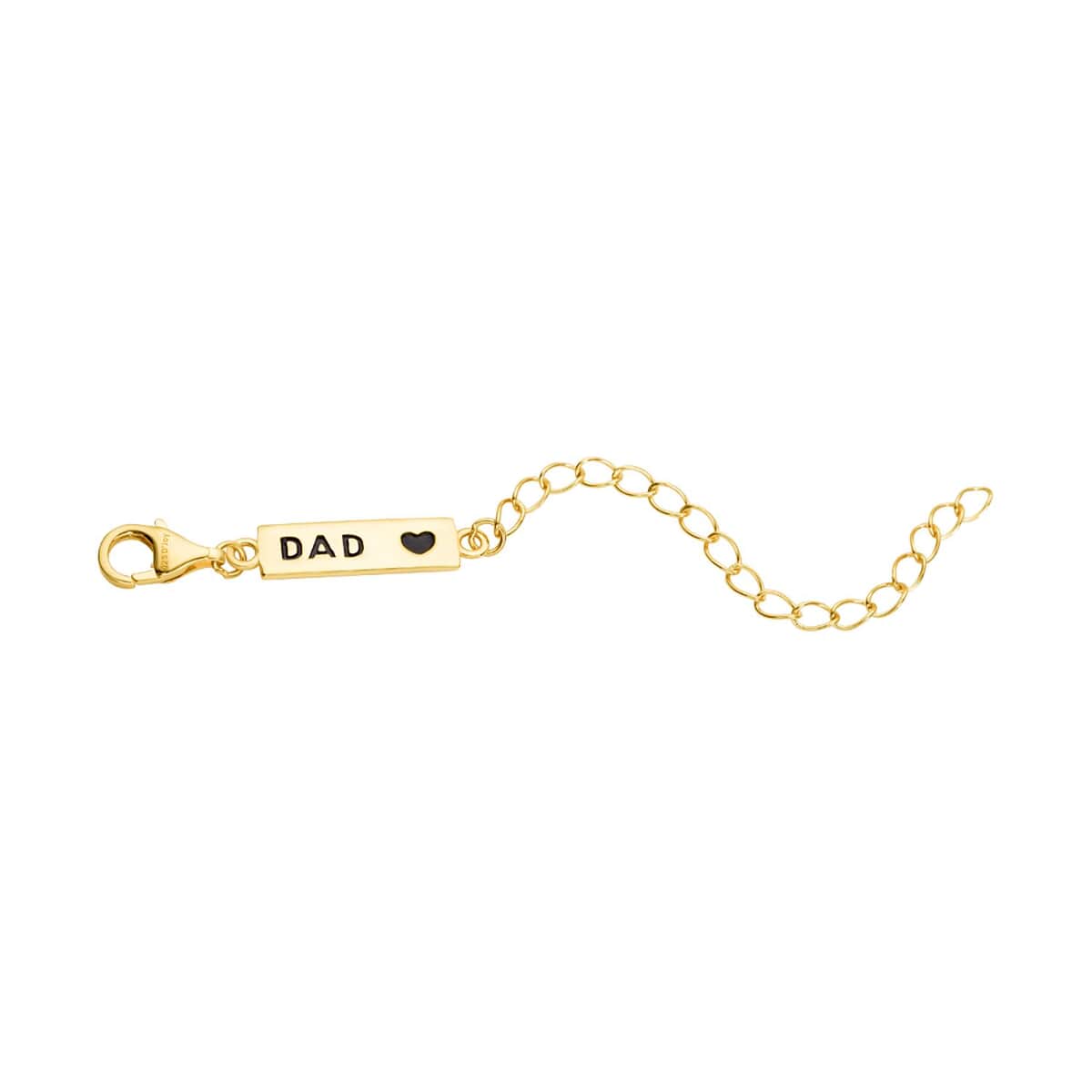 14K Yellow Gold Over Sterling Silver 9mm Lobster Lock with DAD Tag Extender Chain (2 In) image number 0