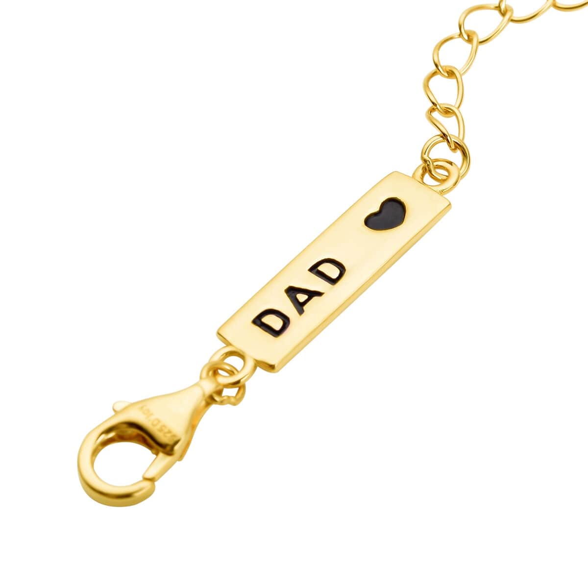 14K Yellow Gold Over Sterling Silver 9mm Lobster Lock with DAD Tag Extender Chain (2 In) image number 1