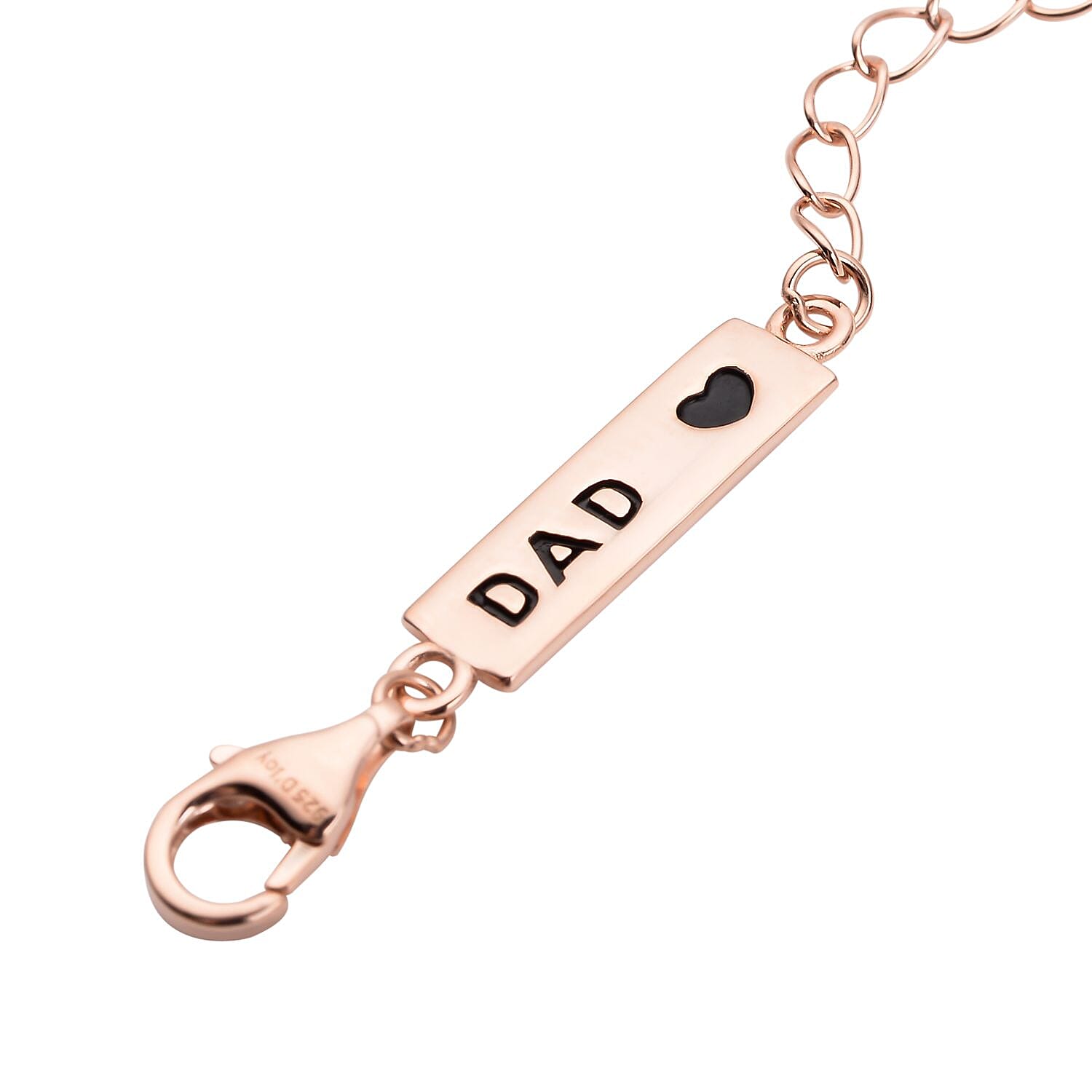 14K Rose Gold Over Sterling Silver 9mm Lobster Lock with DAD Tag Extender Chain (2 In)