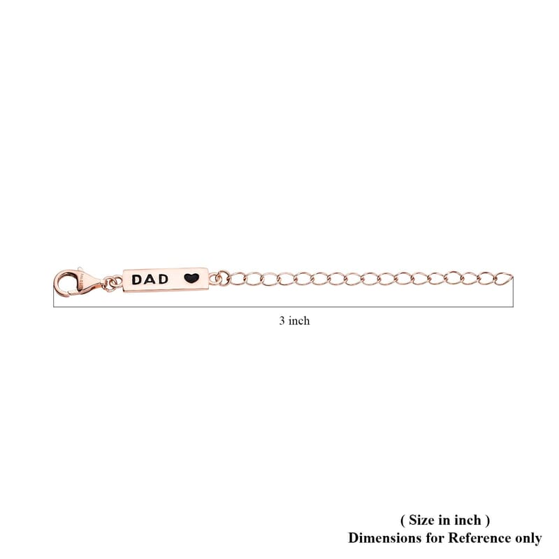 14K Rose Gold Over Sterling Silver 9mm Lobster Lock with DAD Tag Extender Chain (2 In)