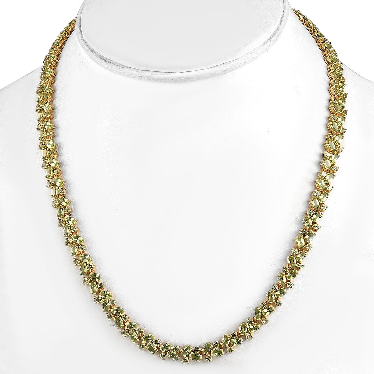 Peridot Necklace 18 Inches in 14K Yellow Gold Over Sterling Silver 30 Grams 43.70 ctw image number 1