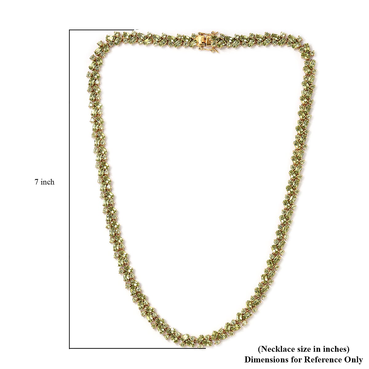 Peridot Necklace 18 Inches in 14K Yellow Gold Over Sterling Silver 30 Grams 43.70 ctw image number 4