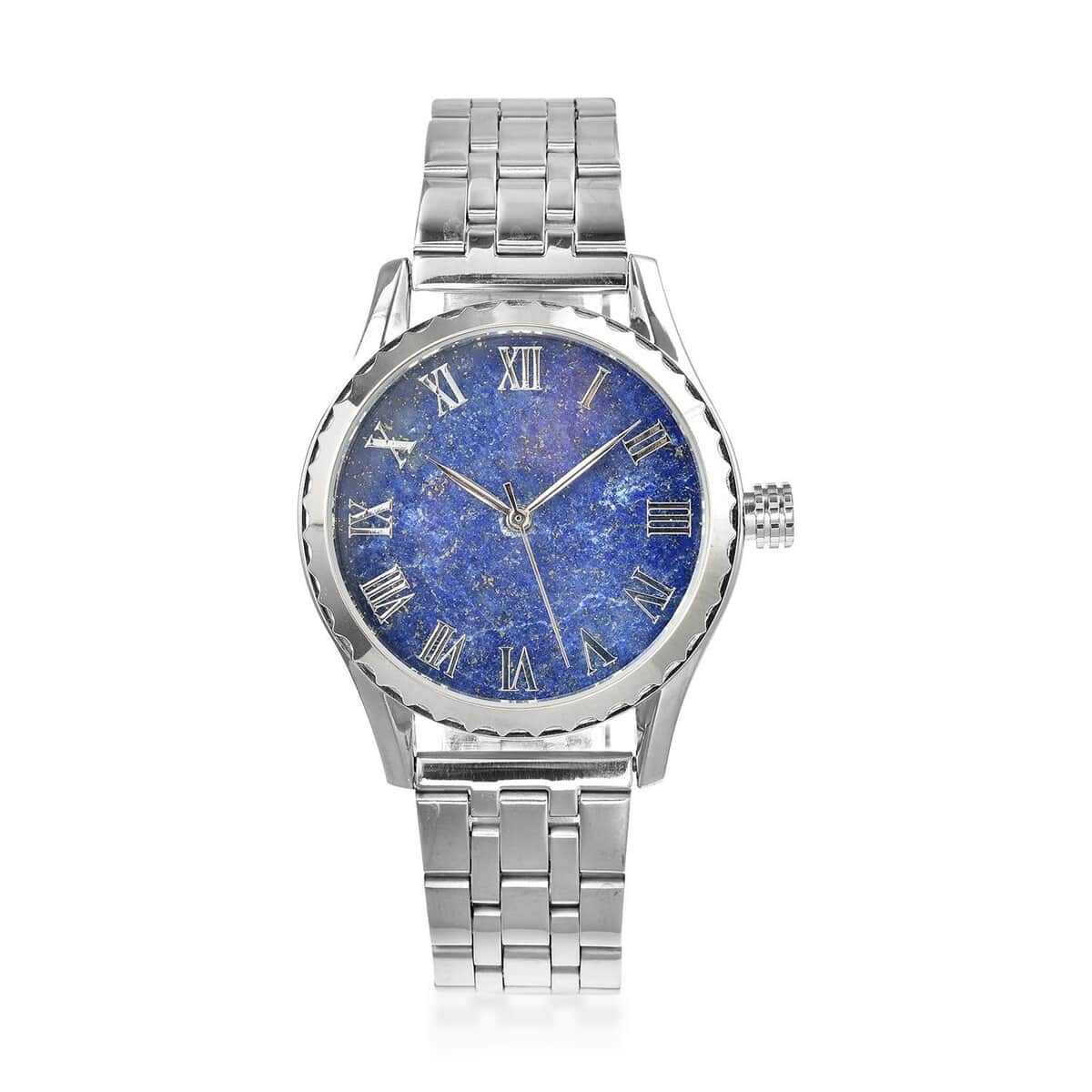 GENOA Mechanical Movement Lapis Dial Watch with Stainless Steel Strap (6.50-8.0 Inches) (40.90mm) image number 0