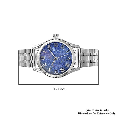 Genoa Mechanical Movement Lapis Lazuli Dial Watch with Stainless Steel Strap (6.50-8.0 Inches) (40.90mm)