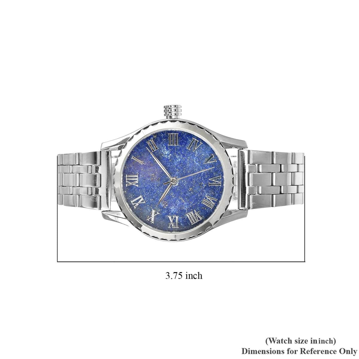 GENOA Mechanical Movement Lapis Dial Watch with Stainless Steel Strap (6.50-8.0 Inches) (40.90mm) image number 6