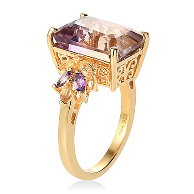 Anahi Ametrine and Multi Gemstone Fancy Ring in Vermeil Yellow Gold Over Sterling Silver (Size 10.0) 8.25 ctw