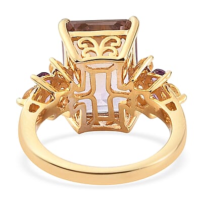 Anahi Ametrine and Multi Gemstone Fancy Ring in Vermeil Yellow Gold Over Sterling Silver (Size 10.0) 8.25 ctw