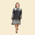 Tamsy Black Japan Satin Woven Ladies Midi Dress -L image number 0