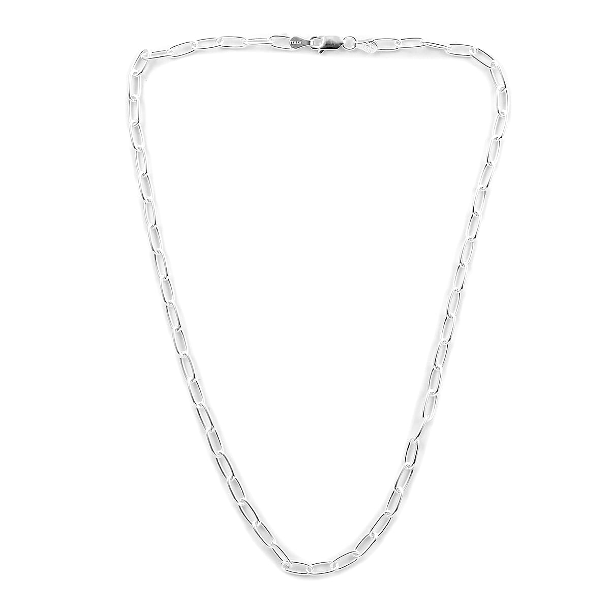 Italian Sterling Silver 3mm Paperclip Necklace 16 Inches 5.80 Grams image number 3