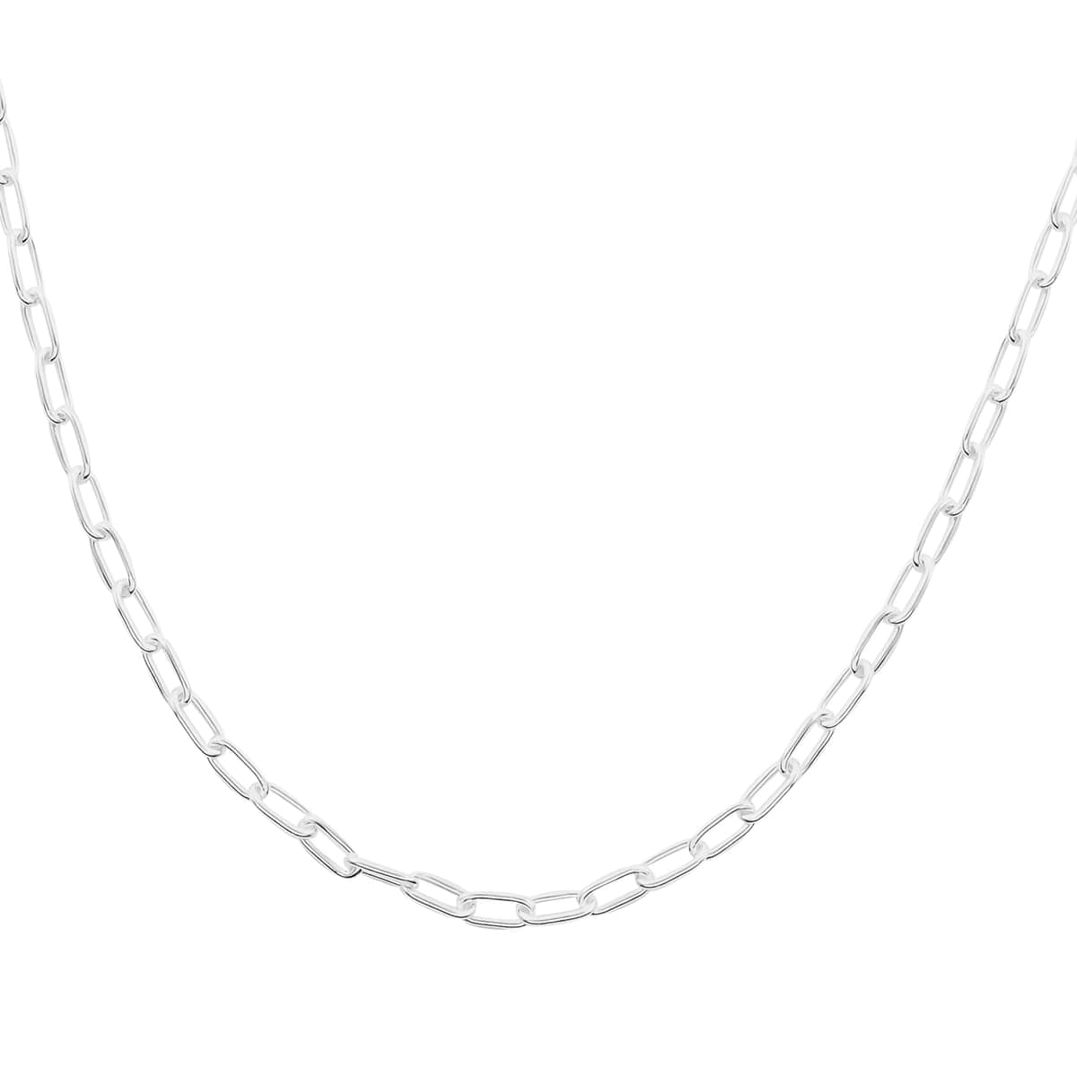 Italian Sterling Silver 3mm Paper Clip Necklace 26 Inches 9.60 Grams image number 0