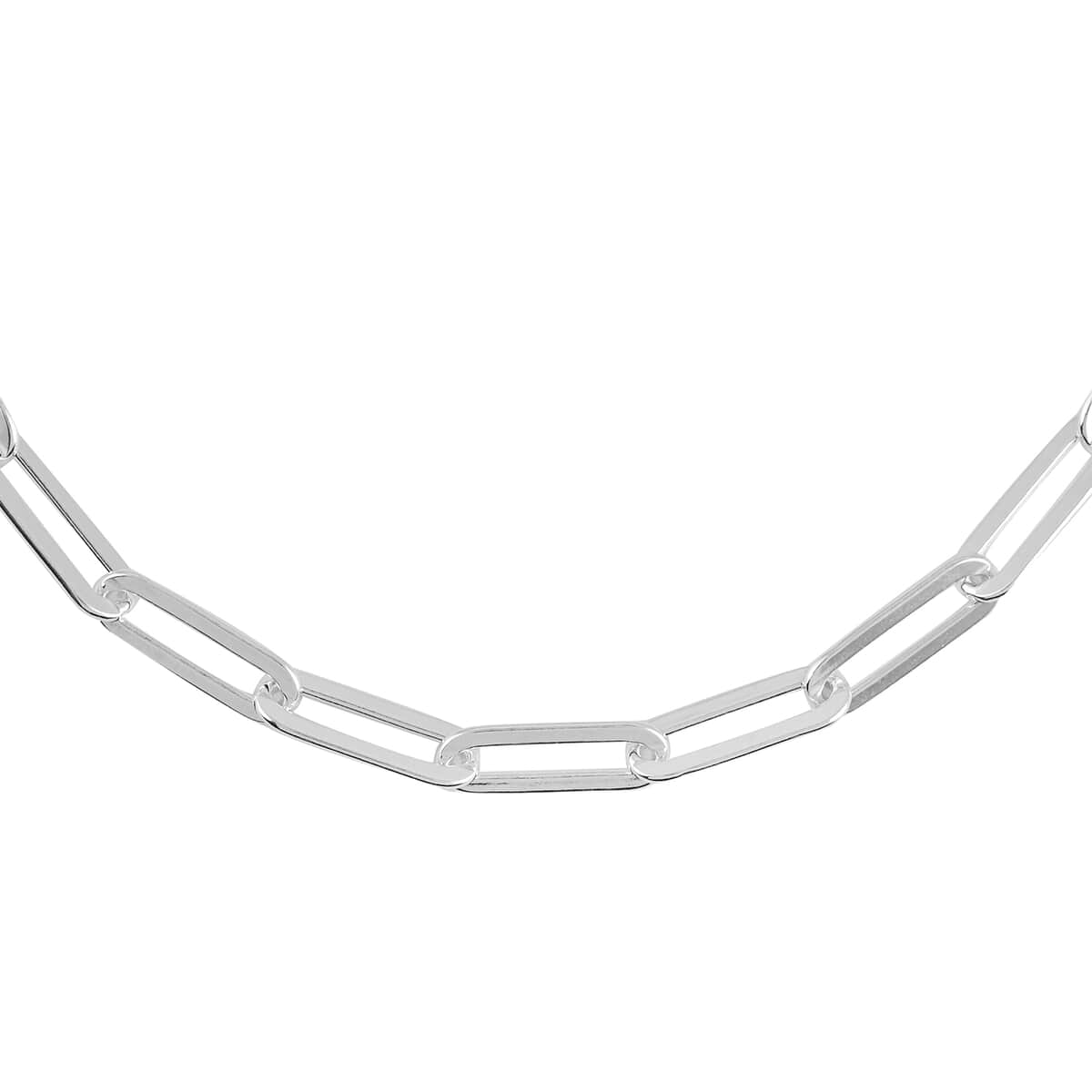 Italian Sterling Silver 4.5mm Diamond Cut Paperclip Necklace 30 Inches 21.70 Grams image number 0