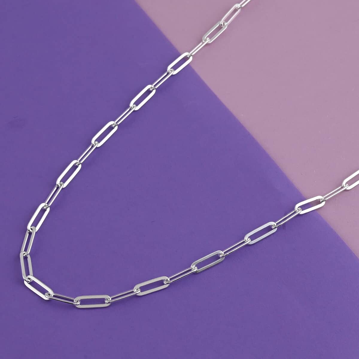 Italian Sterling Silver 4.5mm Diamond Cut Paperclip Necklace 30 Inches 21.70 Grams image number 1