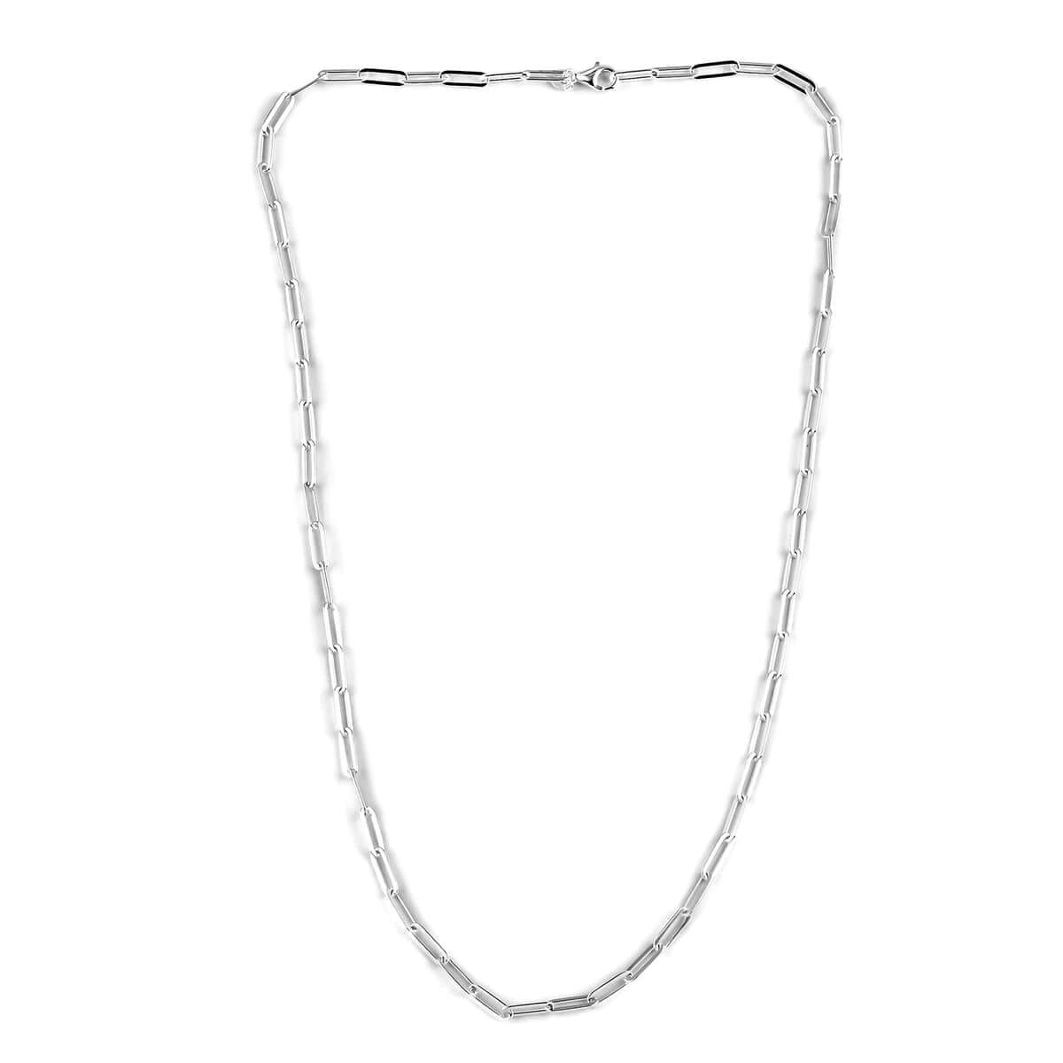 Italian Sterling Silver 4.5mm Diamond Cut Paperclip Necklace 30 Inches 21.70 Grams image number 2