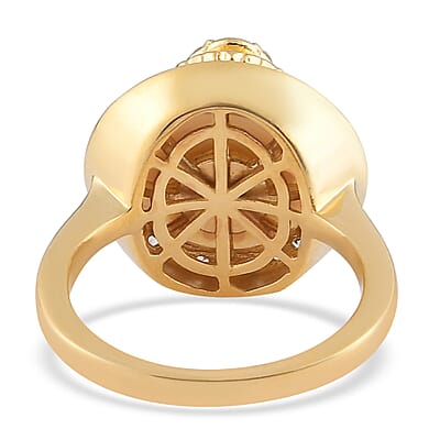 Karis Freshwater Pearl and Multi Gemstone Leo Zodiac Ring in 18K YG Plated (Size 8.0) 0.80 ctw