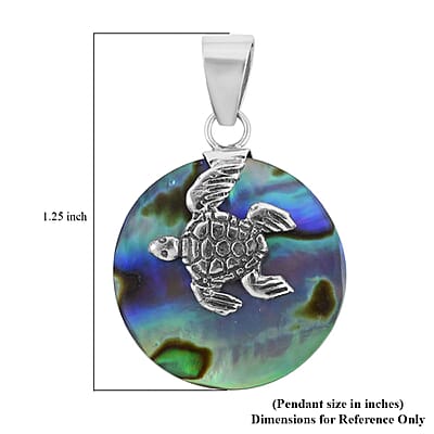Abalone Shell Turtle Pendant in Sterling Silver