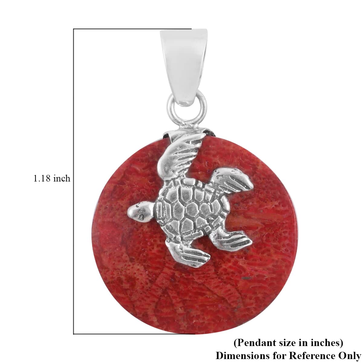 Sponge Coral Turtle Pendant in Sterling Silver image number 4