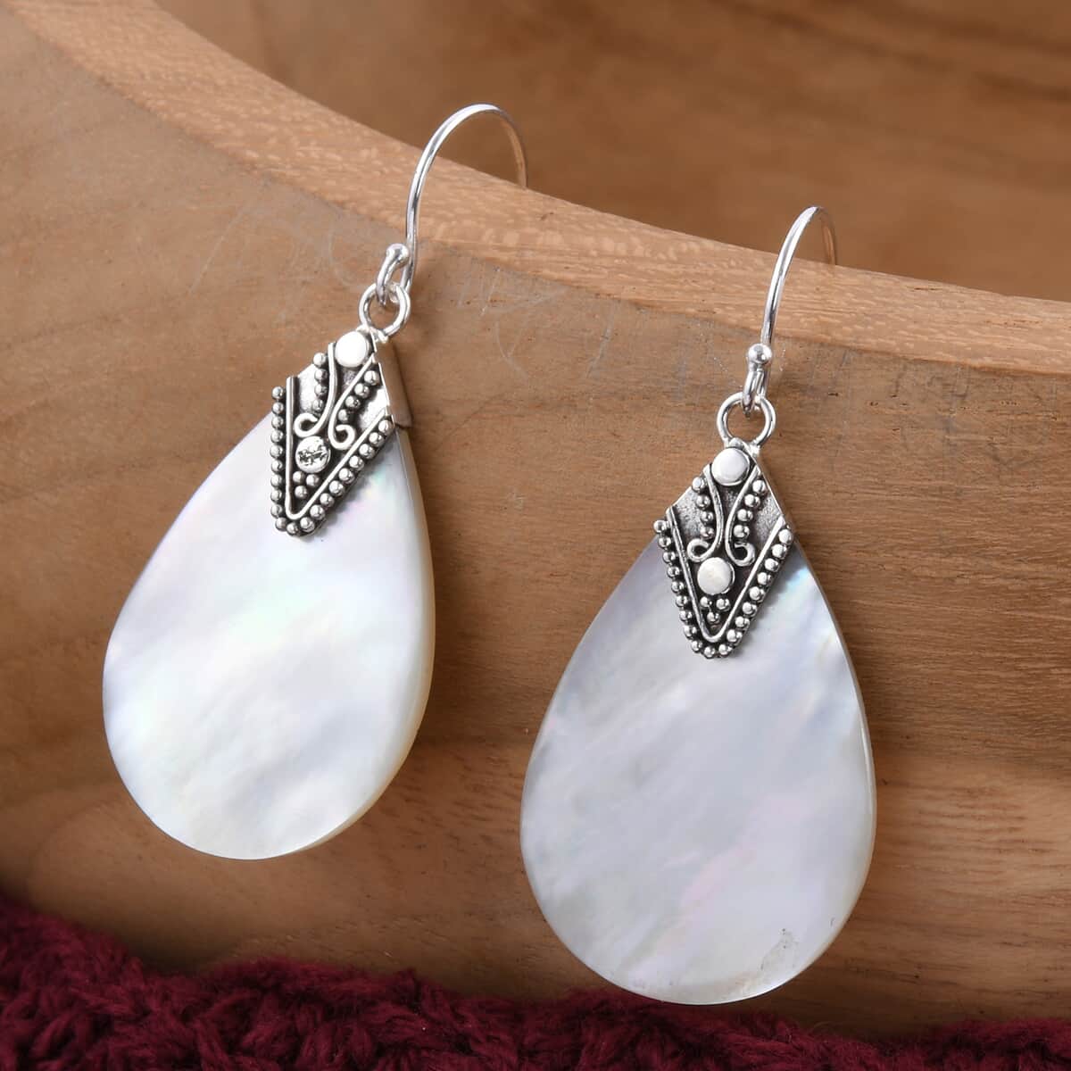 Mother Of Pearl Earrings in Sterling Silver image number 1