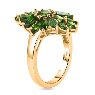 Chrome Diopside 2.75 ctw Ring in 14K Yellow Gold Over Sterling Silver (Size 5.5)