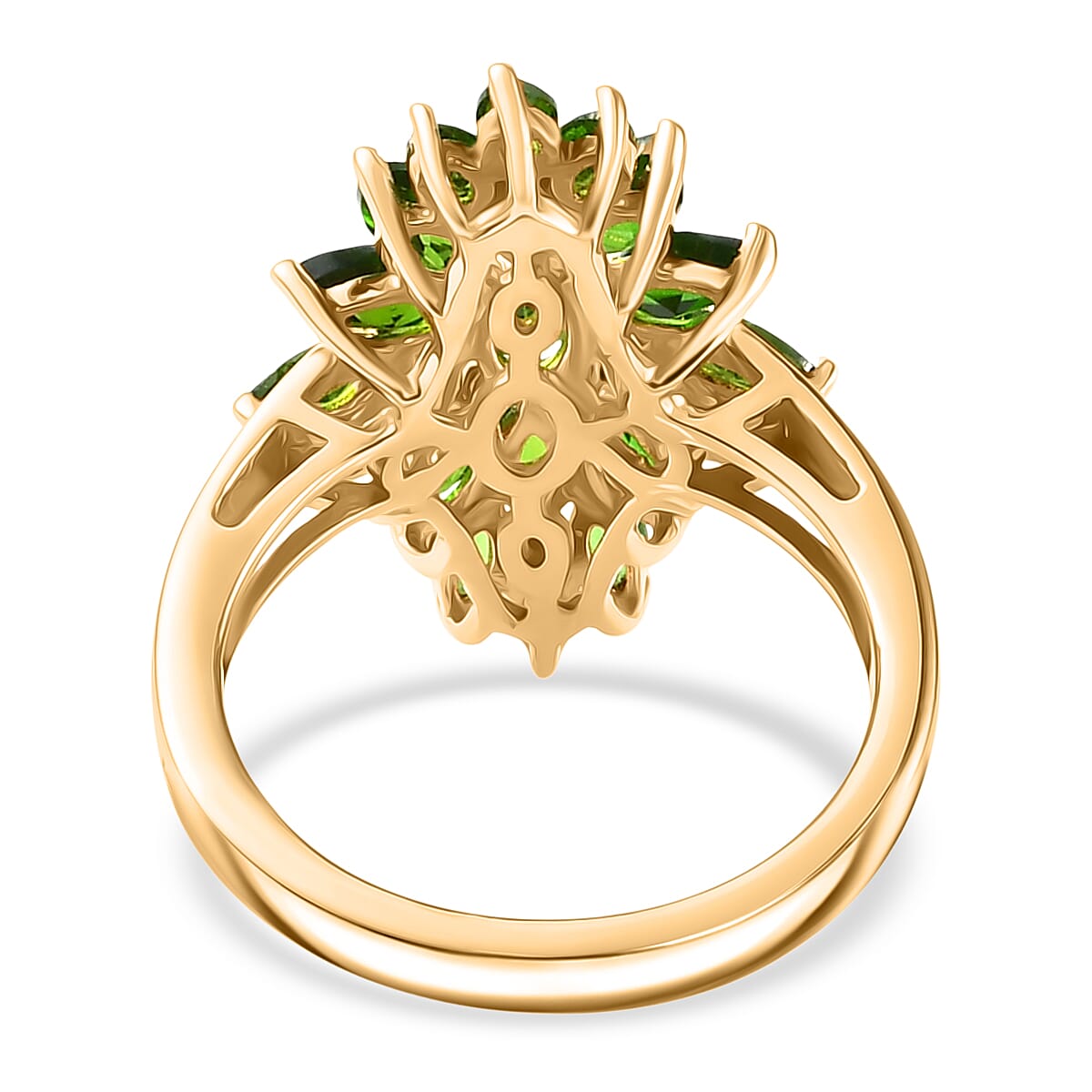 Chrome Diopside 2.75 ctw Ring in 14K Yellow Gold Over Sterling Silver (Size 5.5)