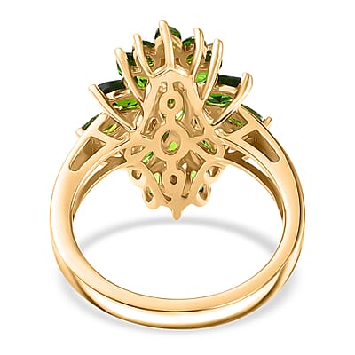 Chrome Diopside 2.75 ctw Ring in 14K Yellow Gold Over Sterling Silver (Size 5.5)