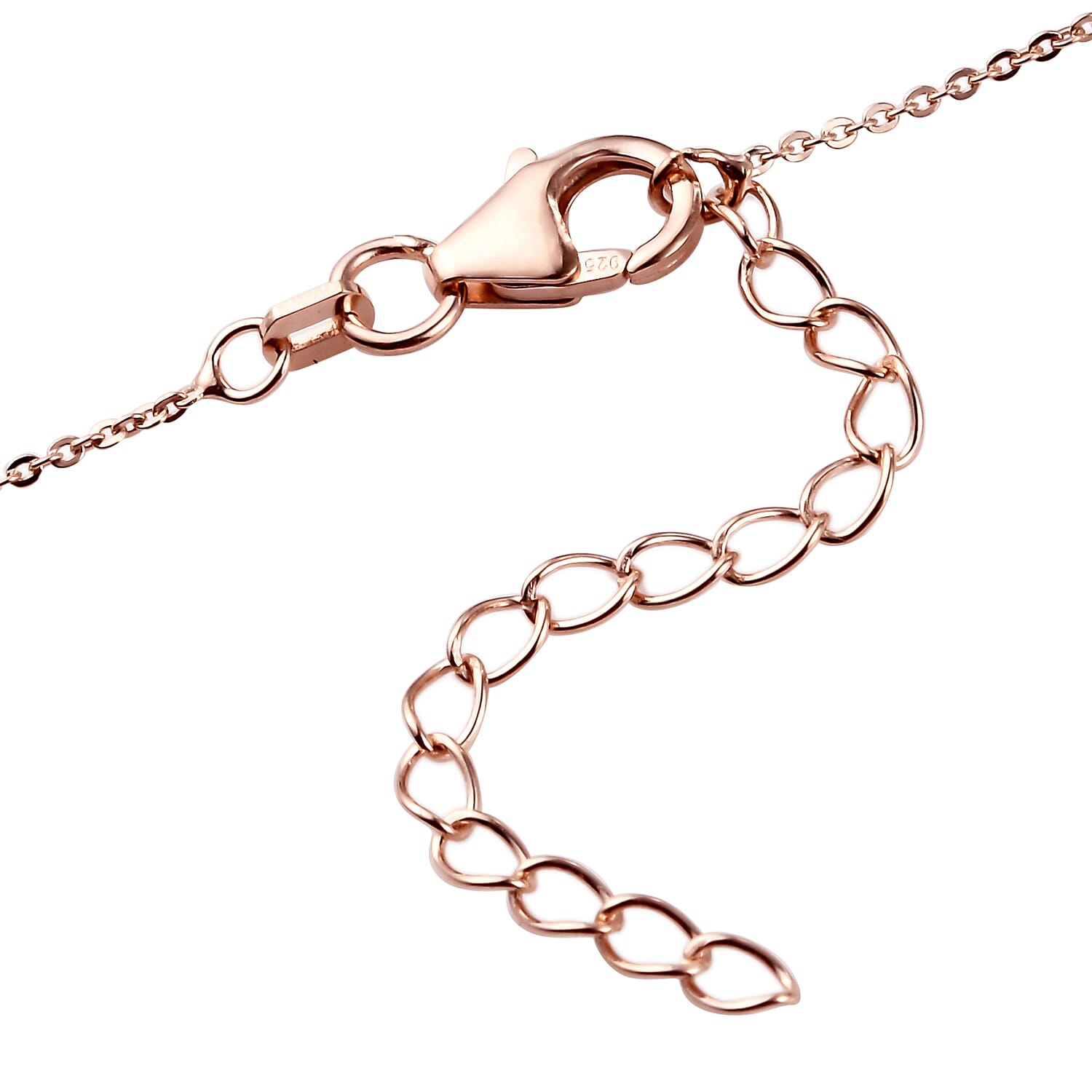 Marropino Morganite and Natural White Zircon Necklace 18 Inches in Vermeil Rose Gold Over Sterling Silver 1.45 ctw