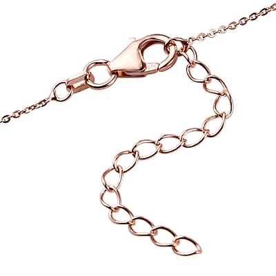 Marropino Morganite and Natural White Zircon Necklace 18 Inches in Vermeil Rose Gold Over Sterling Silver 1.45 ctw