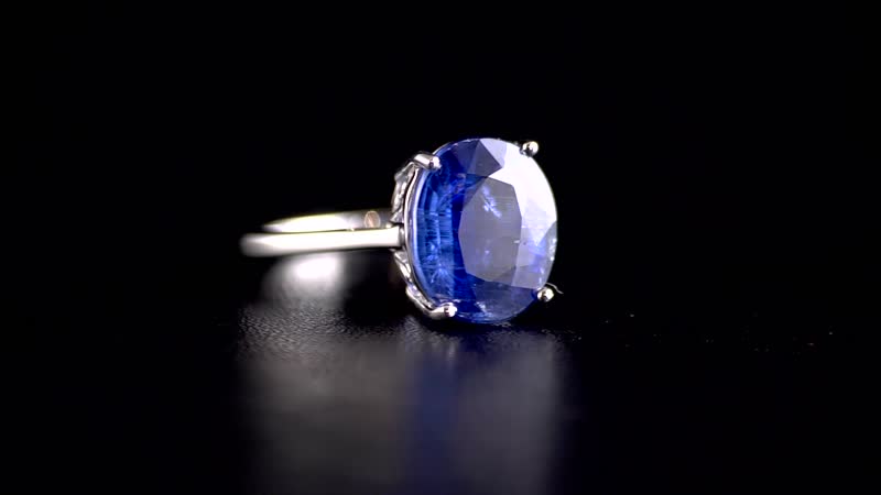 DOORBUSTER LUXORO 10K White Gold Premium Kashmir Kyanite Solitaire Ring (Size 6.0) 2.70 Grams 6.35 ctw