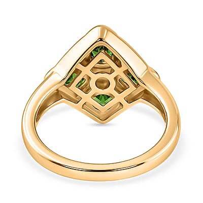 Chrome Diopside 0.60 ctw Ring in 14K YG Over Sterling Silver (Size 5.5)