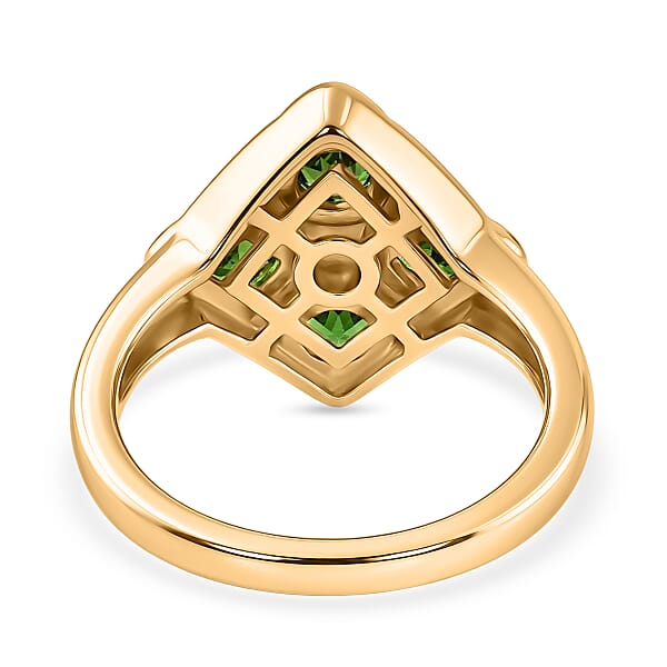 Chrome Diopside 0.60 ctw Ring in 14K YG Over Sterling Silver (Size 5.5)