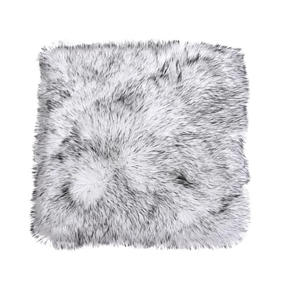Homesmart Gray Small Skin Shape Stitched Backing Faux Fur Glitter Carpet with Foam Inside and 2pcs Cushion Cover