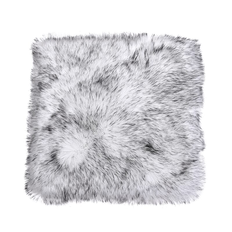 Homesmart Gray Small Skin Shape Stitched Backing Faux Fur Glitter Carpet with Foam Inside and 2pcs Cushion Cover